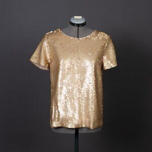 NWT J.CREW gold sequin top (size S)